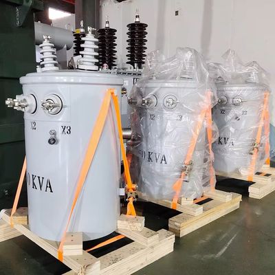 আইইসি / জিবি স্ট্যান্ডার্ডের সাথে 10kv 25kva একক পল পল মাউন্টড তেল ভরাট ট্রান্সফরমার